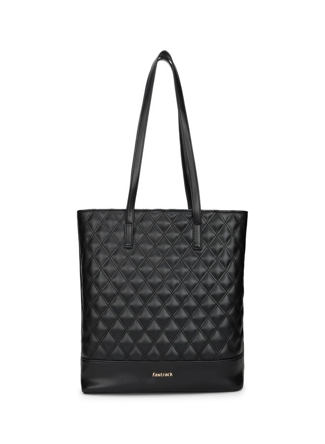Fastrack Quilttote | Quilted Faux-Leather Laptop Tote For Women | 14-Inch Laptop Compatible Office & Casual Carry - Image 1